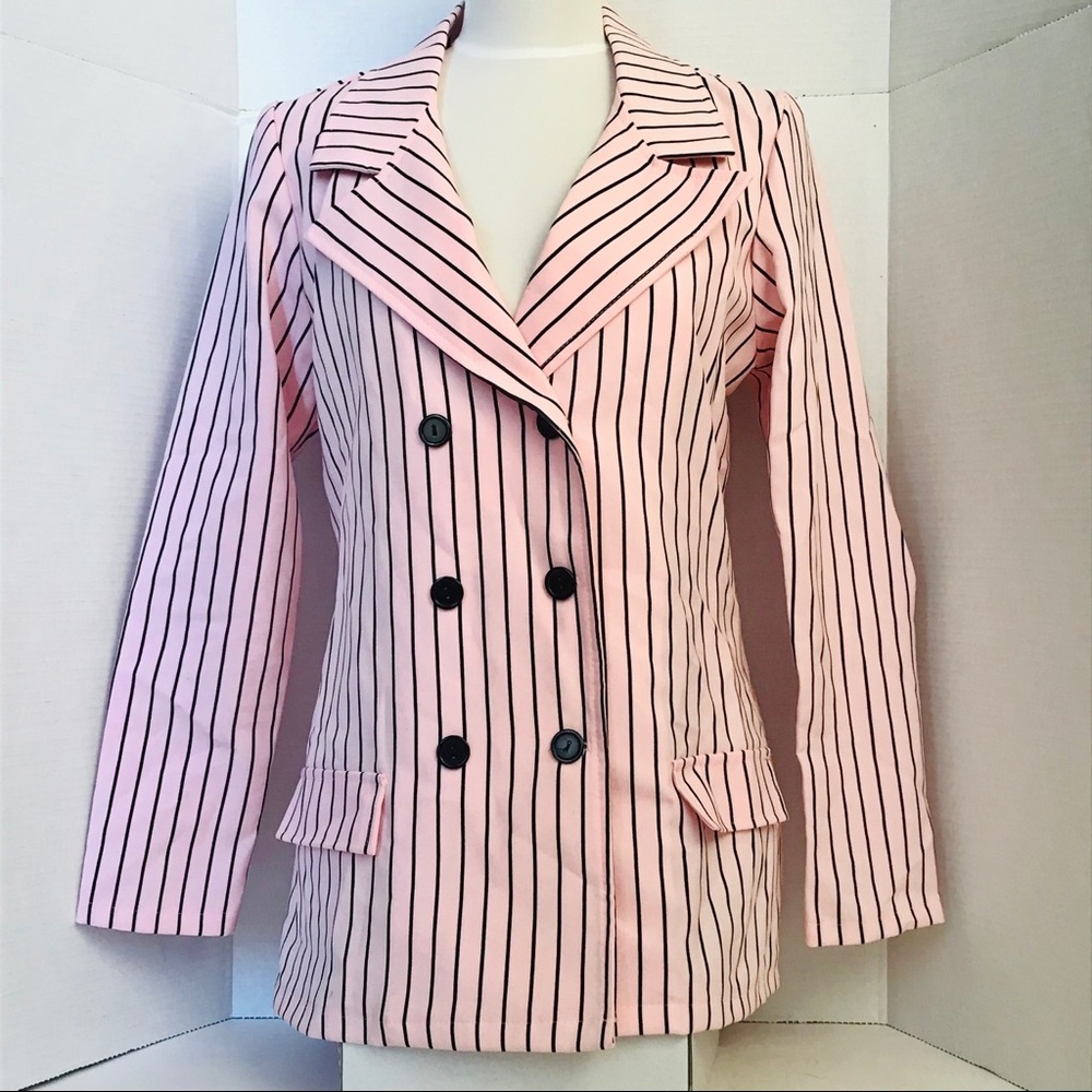 Blush Pinstripe Blazer